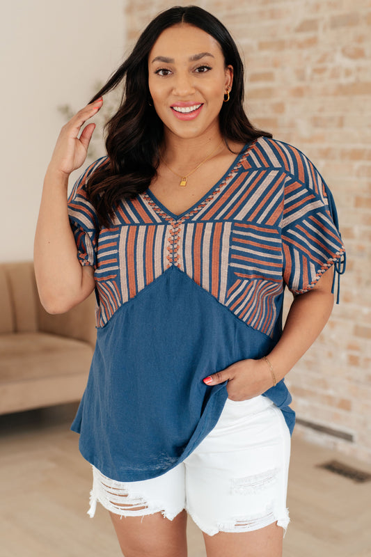 Greece Lightning V-Neck Blouse